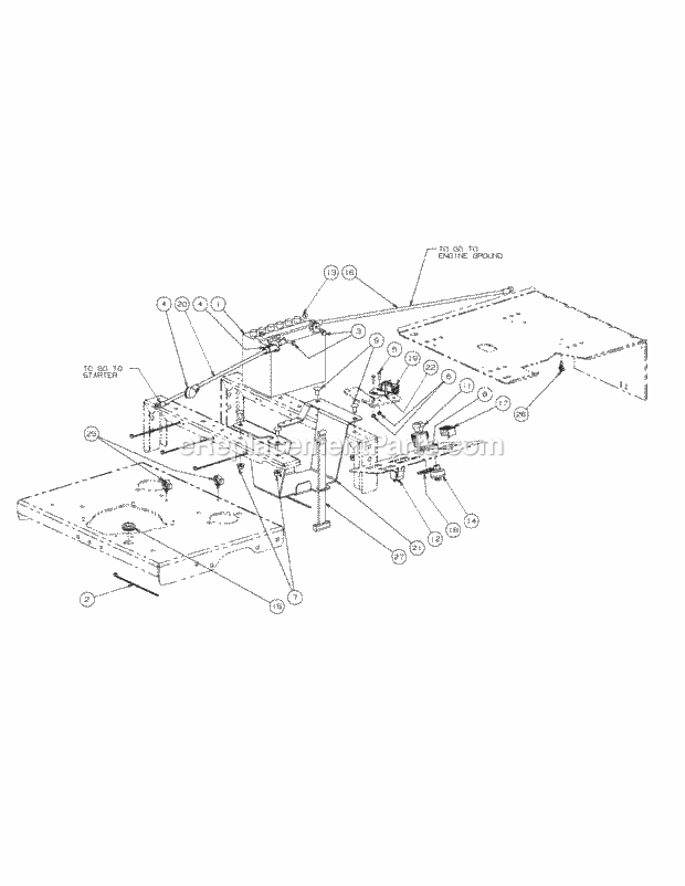 Electrical Assembly Kawasaki Diagram and Parts List for M72-KW 53AI8CTZ750-37HP-OHV Cub Cadet Lawn Tractor